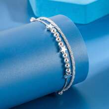 Pulsera de Plata 925 de Moda, Adecuada para Uso Diario y como Regalo - Blanco - Ver 6