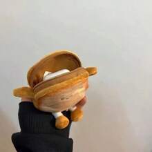 1pc INS Healing Realistic Toast Plush Coin Purse, Mini Zipper Storage Bag With Earphone Storage And Key Chain Function, 3D Toast Design With Hands And Feet, Gradient Toasted Edge Plush Highly Restoring Real Bread Texture, Front Embroidered Simple Smiling Face Soft And Cute Healing - Multicolor - View 4