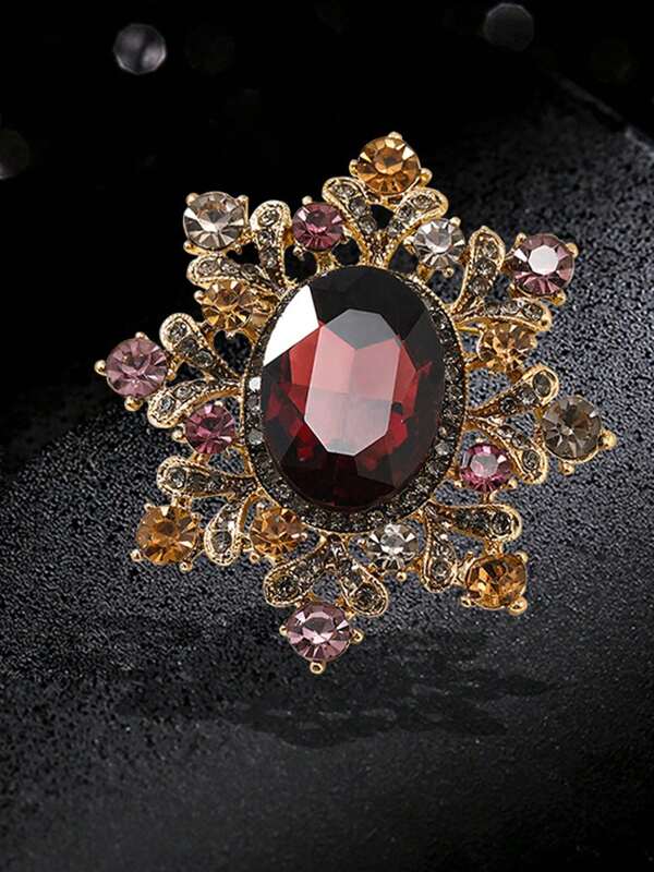 1pc Vintage Floral Brooch, Elegant Exquisite Fashion Clothing Accessory Flower Pin