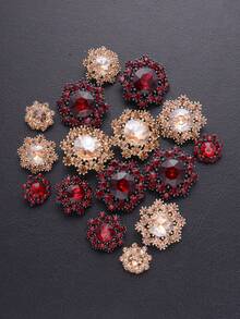 5pcs/Pack Multi-Color & Size Rhinestone Hollow Classical Metal Buttons For Coats & Jackets, DIY Decorative Buttons, Exquisite Craftsmanship, Handmade Sewing Supplies, Garment Accessories - Multicolor - View 12