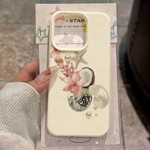 Phone Case: Haimu Decor Romantic Creative  Pattern Case, Suitable for  16 Pro Max,  15 Pro Max/14/16 Plus/15/13 Pro/12/11, Simple , Drop-Proof, Stylish Protective Cover with High Aesthetic Value - Blanco - Ver 3