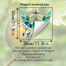 1 Piece European Light Luxury Style Colorful Parrot Window Cling, No Glue Static Cling, Balcony Window Decoration Sunshade Sticker, Home Floor-To-Ceiling Window Kitchen Glass Decal - Multicolor - View 6