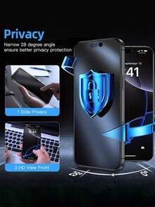 2pcs Matte Privacy Screen Protector, Includes 2pcs Camera Lens Protector, High-Definition Transparent Camera Lens Cover, Compatible With IPhone 17 Pro Max [6.9 Inch] | Made Of TPU Soft Film (Not Tempered Glass Ceramic Film), Shatterproof And Anti-Collision | Privacy Function Ensures Screen Content Is Only Visible From The Front - Black - View 4