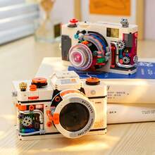 500PCS Vintage Camera Building Block Model, Old-Style SLR Film Camera Micro Particle Building Block Set, Atmospheric Desktop Decor Ornament, Creative DIY Assembly Toy, Perfect Gift For Teenagers, Photography Enthusiasts And Collectors - 1 Bag - View 5