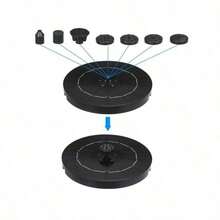 Solar Fountain Pump,8 LED Light Solar Fountain Light 3W 8 Nozzle Water Pump Outdoor Bird Bath Garden - Colorful - View 2