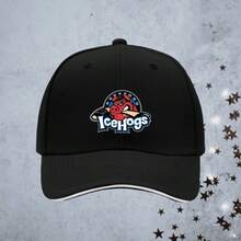 1pc Cool IceHogs Unisex Printed Baseball Cap, Foldable Adjustable Trucker Hat, Stylish Polyester Duckbill Cap Outdoor Sports/Parties/Hiking/Beach Vacation - Black - View 3
