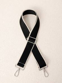 Correa de cincha ancha con borde blanco y contraste de color minimalista, hebilla de metal ajustable con alivio de presión, correa de repuesto versátil para bolso de un solo hombro y bandolera, accesorio de bolso multicolor - Multicolor - Ver 16