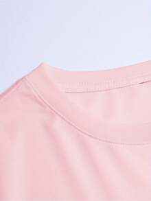 Men's Short-Sleeved T-Shirt With Round Neck And Letter Print Design, Summer Fashion. - 粉紅色 - 查看 3