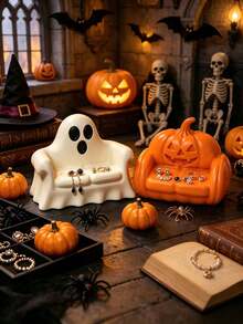 1pc Halloween 3D Printed Ghost Sofa & Pumpkin Sofa Jewelry Storage Tray, Festive Atmosphere, Halloween Theme Sofa Decor, Suitable For Halloween And Christmas Home Decoration - Multicolor - View 4