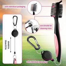 12 Pcs Accessories Kit, Include Ball Bag With Hook Towel Tees Magnetic Ball Marker Divot Cleaner Brush Women Man Gifts - Cherry + Pink - View 4