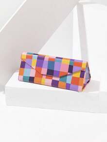 1pc Colorful Printed Pattern Women's Fashion Foldable Glasses Case - Multicolor - View 17