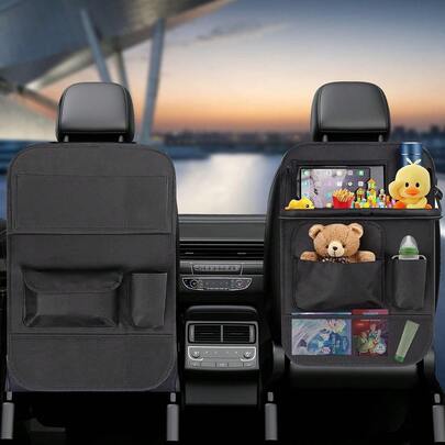 1pc Multifunctional Car Seat Back Storage Organizer, Multi-Pocket With Tablet Viewing Window, Waterproof & Wear-Resistant Oxford Fabric, Storage For Toys, Water Bottles, Books, Car Interior Anti-Dirt Protective Storage Bag