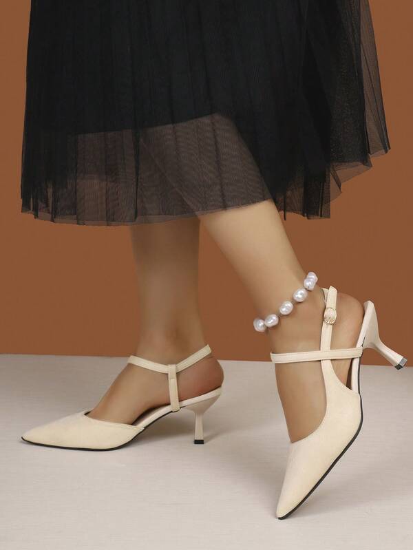 2026 New Pointed Toe Stiletto High Heel Black Slingback All-Match Minimalist Versatile Commute Office Work Shoes Women's High Heel Pumps
