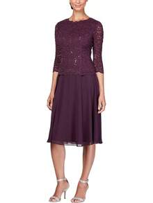 Alex Evenings Vestido de Encaje con Lentejuelas para Mujer (pequeño y Regular) - marino - Ver 7