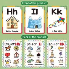 ABC English Letters, 26 Alphabet Flash Cards For Children, Phonics Flash Cards, English 26 Alphabet Phonetic Pocket Cards - 彩色 - 查看 3