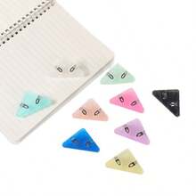 1/5/30pcs Transparent Triangle Clips, Office Stationery, Book Clips, Test Paper Anti-Curl, Acrylic PP Storage Document Folder - Multicolor - View 9
