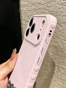 1pc New Fashion Lace Patchwork Polka Dot Pattern Side 3D Heart Phone Case Compatible With Apple/ Phones Apple 17/17Pro/17ProMax/16/16Pro/16ProMax/16Plus/15/15Plus/15Pro/15ProMax/14/14Plus/14Pro/14ProMax/13/13Pro/13ProMax/12/12Pro/12ProMax/11/11ProMax/XR/XSMAX/7G/8plus/Galaxy S26/S26 Ultra/S26 Plus/S25/S25 FE/S24/S23/S22/A05/A10S/A12/A13/A16/A15/A35/A36/A20/A50/A55/A56/Anti-Drop Anti-Collision Protective Cover - Multicolor - View 5