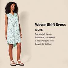 Essentials Mujer Vestido  Tela sin Mangas - Flores negras y rosas - Ver 2