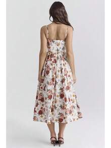 TcIFE Vestido Largo de Tirantes Finos sin Espalda, Sexy y Veraniego para Mujer - Rosa - Ver 6