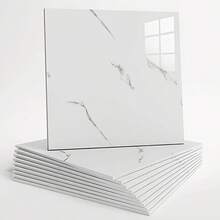 20pcs Self-Adhesive Marble Pattern Wall Stickers - PVC Material, Smooth Surface, Cuttable And Peelable, Multi-Color Style Design, Suitable For Home Decor Kitchen And Bathroom, Living Room Bedroom Wall Stickers - Multicolor - View 12