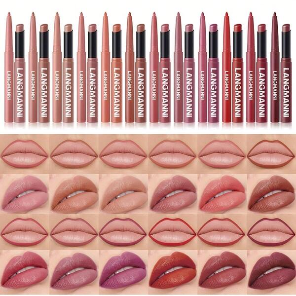 2pcs/Set Matte Lipstick And Lip Liner - Velvety Nude Long Lasting Waterproof Make Up Lip Set Great Gift