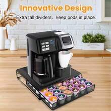 1-Piece Coffee Capsule Storage Box, With The Upper Tier For Placing Coffee Machines And Drawers For Storing Coffee Capsules. Its Size Fits Most Coffee Machines And Saves Countertop Space. - Multiple Specifications - View 5