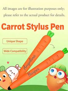 Customized Text LOGO Cute Carrot Shaped Stylus Pen, Suitable For Touchscreen Devices, High Precision And High Sensitivity, Compatible With IPad, Smartphones, Android Devices And Tablets, Suitable For All Universal Touchscreen Devices - Multicolor - View 12
