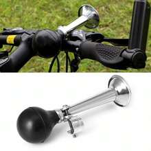 1pc Mountain Bike Road Bicycle Iron Air Horn Bell, 9 Inch Electroplated Horn, Vintage Bicycle Horn, Perfect Cycling Gift - Multicolor - View 3