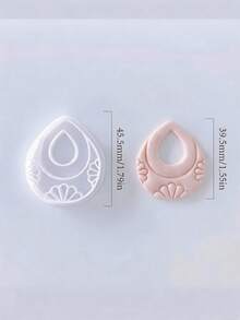 Boho Teardrop Polymer Clay Cutters, Embossed Shell Pattern For Handmade Statement Dangle Earring Craft Supplies - White - View 2