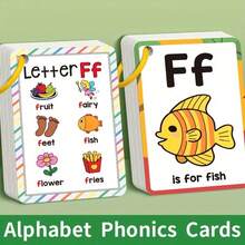 ABC English Letters, 26 Alphabet Flash Cards For Children, Phonics Flash Cards, English 26 Alphabet Phonetic Pocket Cards - 彩色 - 查看 10