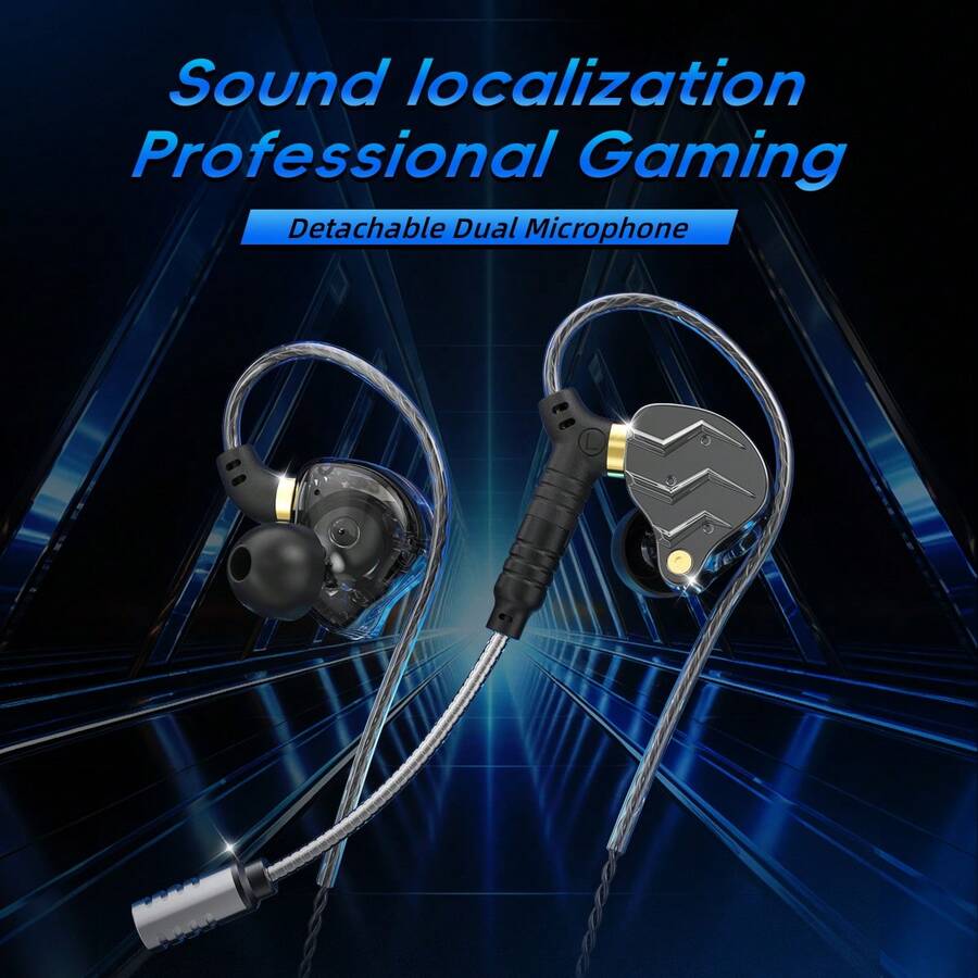 KZ 15D Ultra-Low Bass In-Ear Kopfhörer mit integriertem Mikrofon, 3,5mm AUX/Type-C Digitalchip, neue In-Ear Gaming Kopfhörer mit Metall-Ohrhörern, geeignet für Videospiele und Live-Streaming-Audio auf der Bühne - Übersicht 1