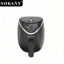 SOKANY10126 家用氣炸鍋 全自動多功能 800W 高功率快速烹飪 雙旋鈕溫度控制 360° 3D 熱風循環 適合居家/派對製作薯條 - 黑色 - 查看 11