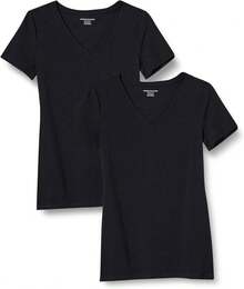 Essentials - Camiseta de manga corta con cuello en V para mujer - Blanco - Ver 27