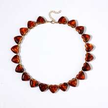 Women's Acrylic Heart-Shaped Necklace, Retro Punk Style Thick Chain Necklace, Fashion Accessory - Multicolor - View 16