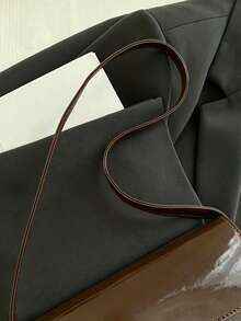 Women's Handbag Shoulder Bag, Solid Color With Gold Buckle, Vintage Classic Style, Suitable For Daily, Party, Work (Gift Bag Not Included) - Brown - View 6