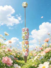 1/3/5/10/20pcs Multi-Color Flower & Mushroom Series Ballpoint Pens With Black Ink, Smooth Writing, Full Rhinestone Cover, Creative DIY Beaded Jewelry Pens, School Office Study Supplies Gift - Multicolor - View 20