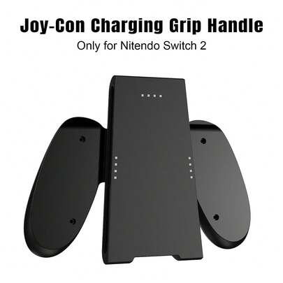 Joy-Con Charging Grip Handle For Ninten Do Switch 2, Magnetic Attachment, Play While Charging, LED Battery Indicator, Comfortable & Portable Controller Grip
