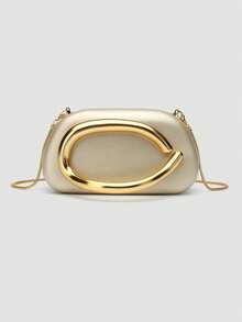 1 Piece Acrylic Clutch Bag, For Valentine's Day, Comfortable And Fashionable, Elegant Handbag, Personalized Gift Option, 2025 Accessory, Fashion Style Suitable For - 米色 - 查看 1