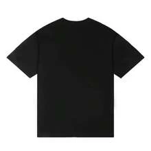 Colección de camisetas de manga corta para mujer de talla grande, con un estilo literario y estampado de gato con ojos cerrados. Esta camiseta casual y deportiva de cuello redondo es fresca - Negro - Ver 2