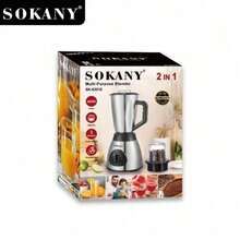 SOKANY 03012 Blender Multifungsi, Penghancur Es, Penggiling, Mixer 3-in-1. 3 Kecepatan yang Dapat Diatur, Dilengkapi dengan Gelas Penggiling, Kapasitas Besar 1,5L, Pisau Stainless Steel, Cocok untuk Penggunaan di Rumah. - Perak - View 7