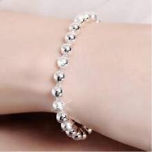 925 Sterling Silver Hollow Beaded Bracelet, Suitable For Daily Wear And Gifting - White - View 3