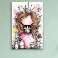 1pc [30*40cm/11.8*15.7in]5D Acrylic Diamond Painting Kit, Cartoon Princess Pattern, Suitable For Adult Beginners DIY Mosaic Diamond Art, Full Drill Handmade Self-Design DIY Diamond Painting, Applicable For Living Room, Bedroom, Office Wall Decoration Hanging Painting, Surprise Home Decor Gift For Family And Friends, Unframed - No Frame - View 2