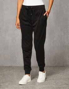 Hanes Pantalones de chándal de Forro Polar con Bolsillos Pantalones para Mujer - Negro sólido/ negro jaspeado - Ver 5