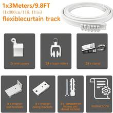 1 Set Easy To Install Flexible PVC Curtain Track, Suitable For Installing Shower Curtains, Window Curtains And Decorative Curtains. Multiple Styles Of Shower Curtain Tracks, Curtain/Shower Curtain Track Accessories And Shower Curtain Rods Available. Home Bathroom Decor, Autumn Decor, Bathroom Accessories, Back To School - Flexible PVC Curtain Tracks - View 15