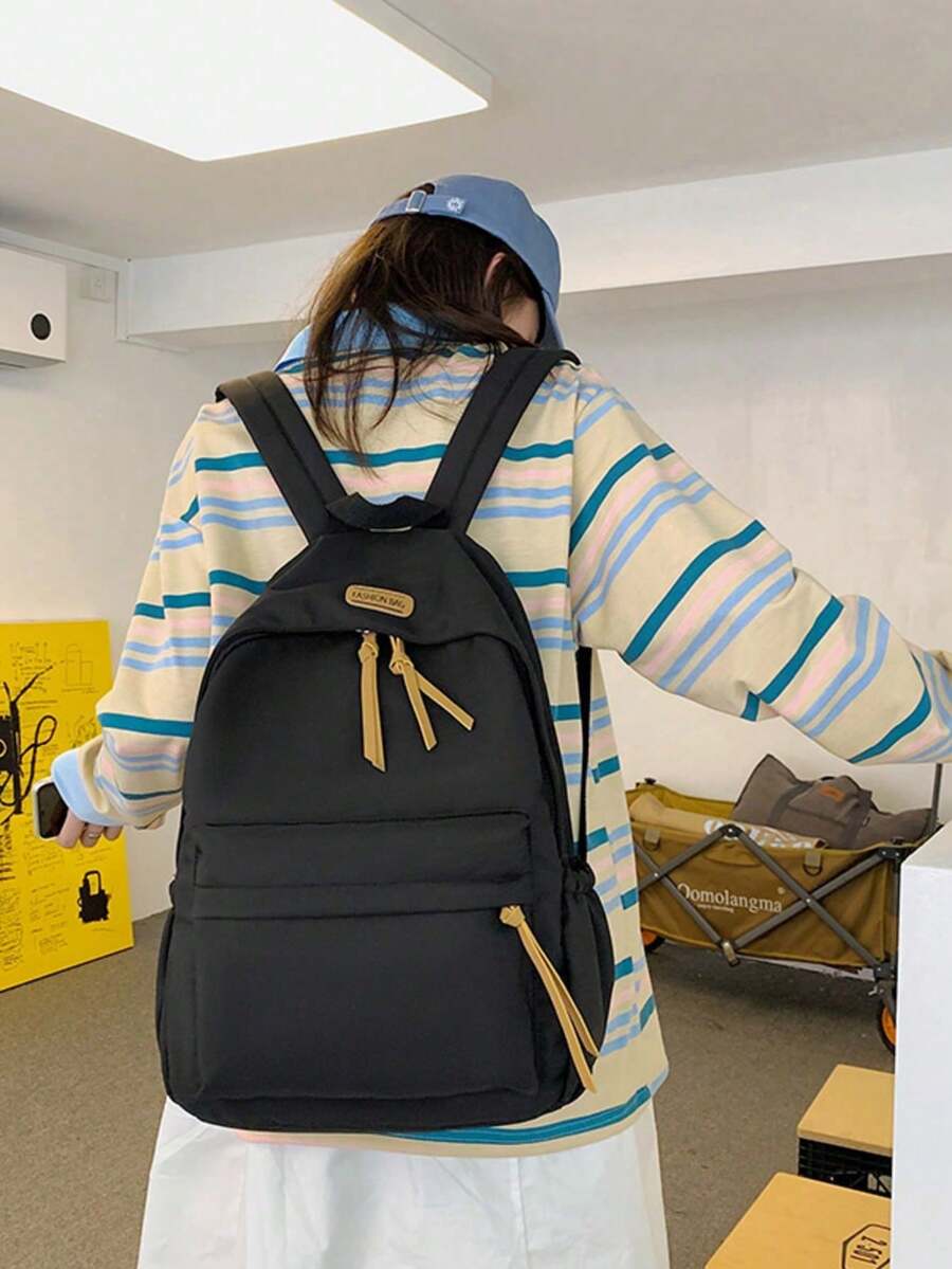 Mochila de mujer, mochila de viaje de gran capacidad para mujer, mochila para ir al trabajo y a clase, bolso de ordenador de moda, bolsa de viaje de negocios de corta distancia, mochila de v - Negro - Ver 1