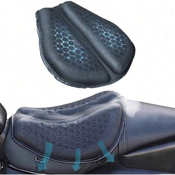 Motorcycle Seat Gel Cushion, Foldable Soft Seat Pad With Pressure Relief, Breathable Shock Absorption, Suitable For Long-Distance Riding, Motorcycle Accessories