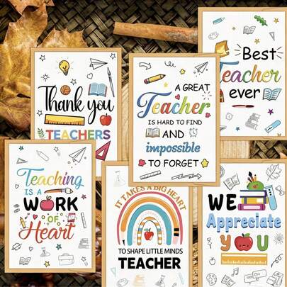 12 Teacher's Day Thank You Cards With Envelopes - Versatile Teacher Appreciation Cards Perfect For Teacher's Day, Graduation, Retirement, And Holidays Teacher's Day Gifts