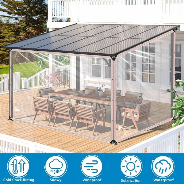 1pc Transparent Plastic Tarp With Grommets, Clear Vinyl Tarp Sunshade Greenhouse Film, Waterproof Dustproof Rainproof UV Resistant, For Covering Trailers And Cargo, Boats, Cars, Trucks, Gardens, Swimming Pools, Furniture