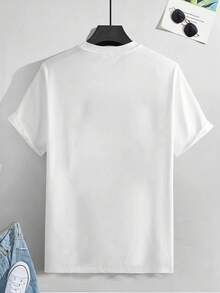 Envío Local - Despacho desde DE/IT/FR/ES/PL - Camiseta Unisex Negra Estampada para Hombre - Ropa Masculina - Estilo Urbano, Cuello Redondo, Manga Corta, Top Casual de Verano, Prenda Esencial, Regalo para Novio o Padre - A - Ver 11