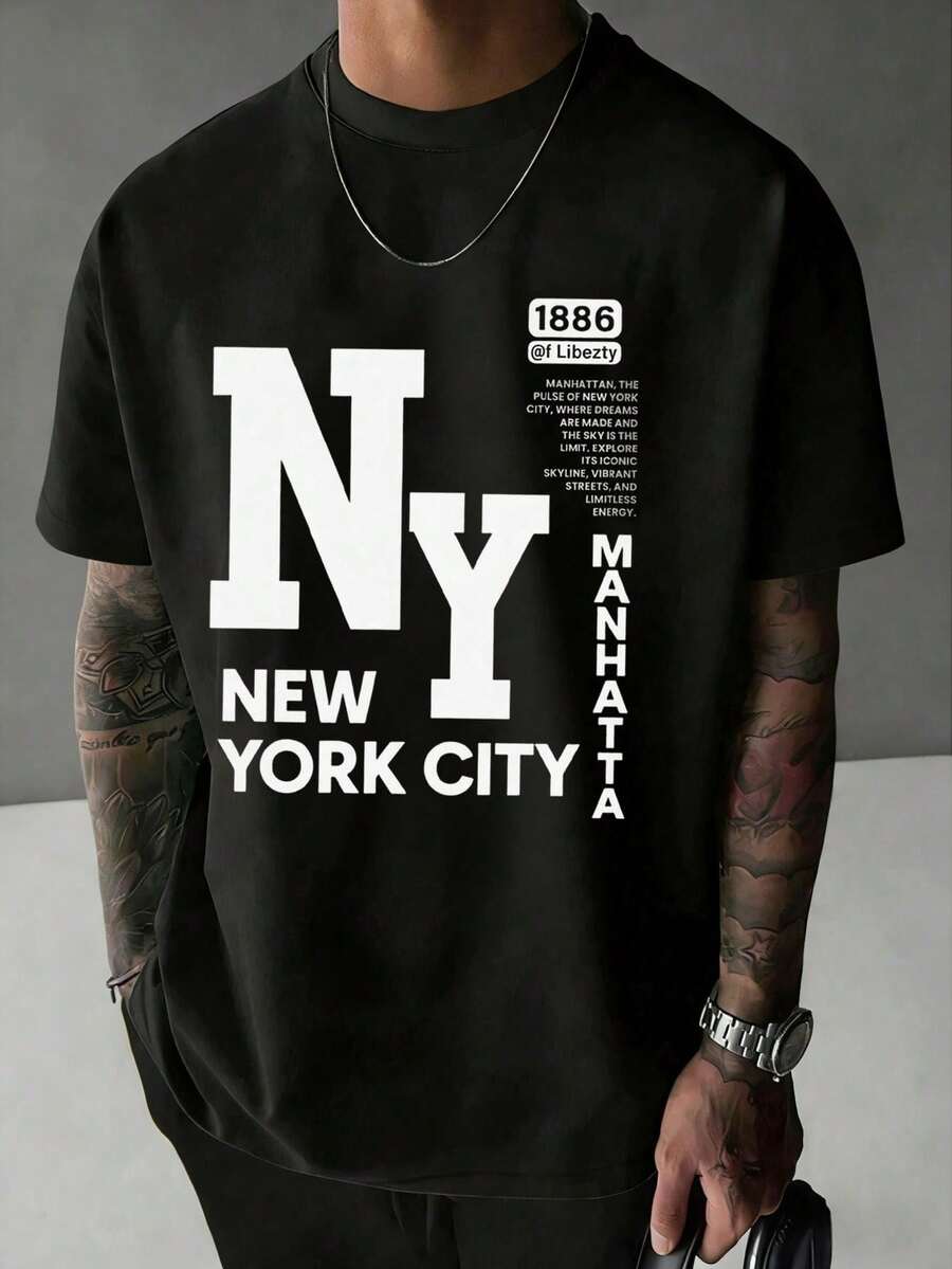 Za Unisex T-Shirt 100% Cotton Regular Fit With Graphic Print, Short Sleeve, Casual Style, Summer Streetwear, Urban Style, Printed Top, Vintage Fashion, Soft And Breathable. - 咖啡棕 - 查看 1